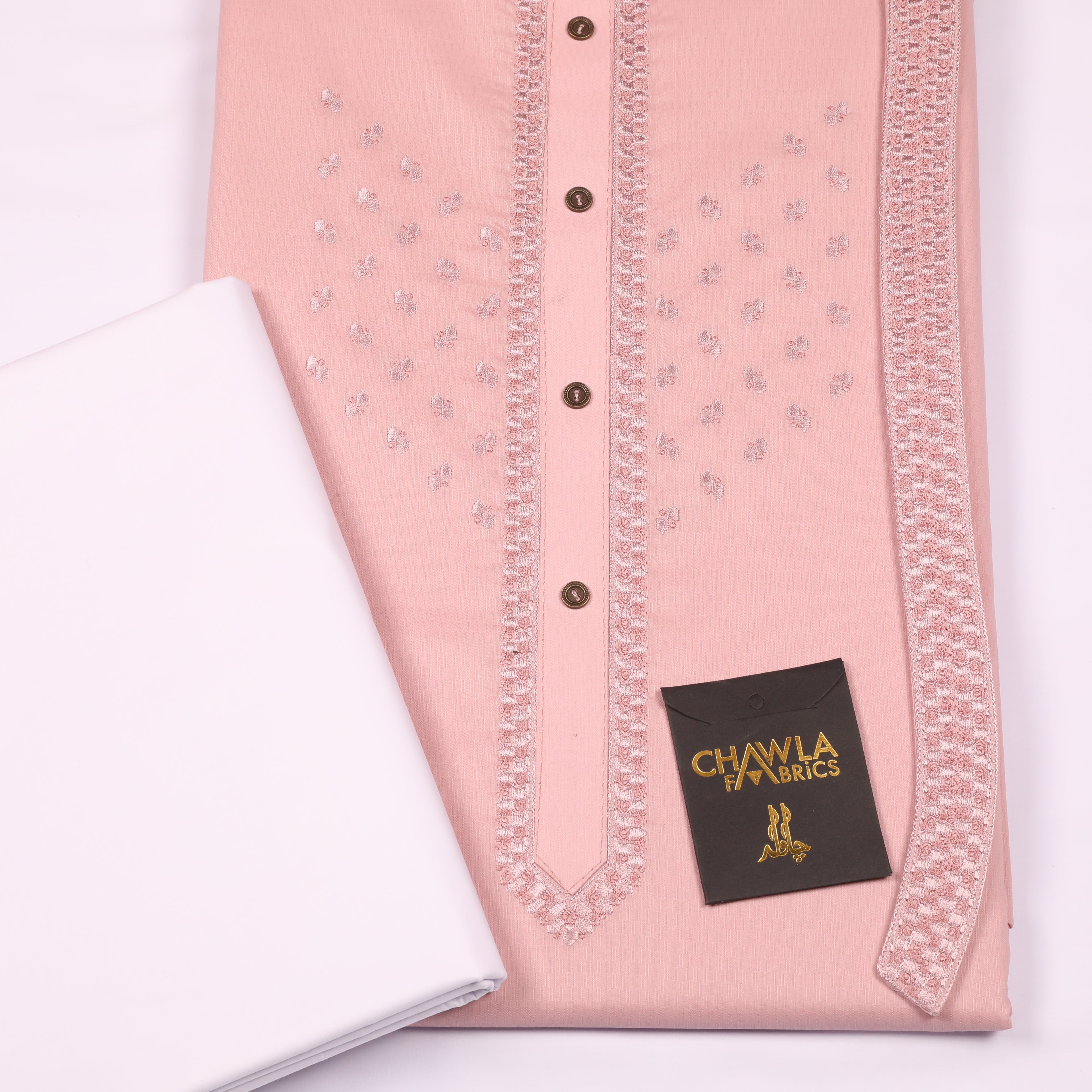 Kenwood Cotton Kurta Embroidery Design # 163 - Chawla Fabrics