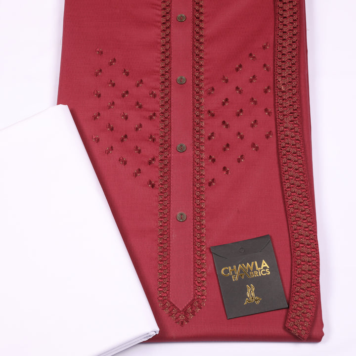 Kenwood Cotton Kurta Embroidery Design # 163 - Chawla Fabrics