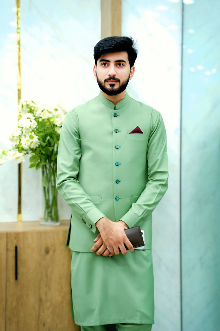 Sage Royal Stiched Wash & Wear Suit