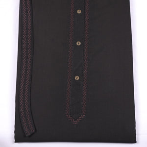 Rustam Black Suit Embroidery Wash & Wear - Chawla Fabrics