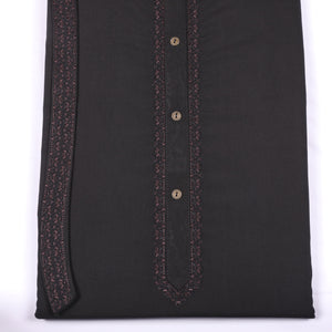 Rustam Black Suit Embroidery Wash & Wear - Chawla Fabrics