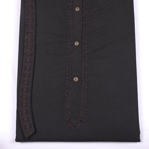 Rustam Black Suit Embroidery Wash & Wear - Chawla Fabrics