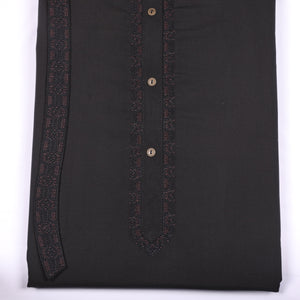 Rustam Black Suit Embroidery Wash & Wear - Chawla Fabrics