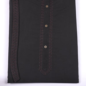 Rustam Black Suit Embroidery Wash & Wear - Chawla Fabrics