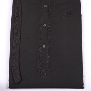 Rustam Black Suit Embroidery Wash & Wear - Chawla Fabrics