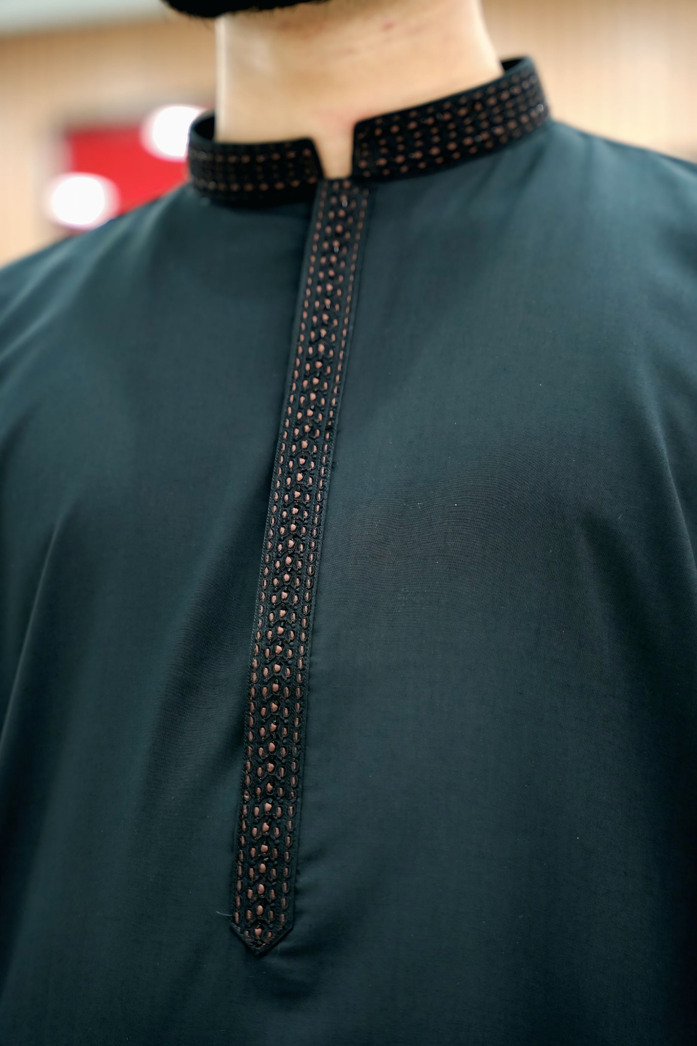 Prime Black Wash & Wear Embroidery Stitched Suit