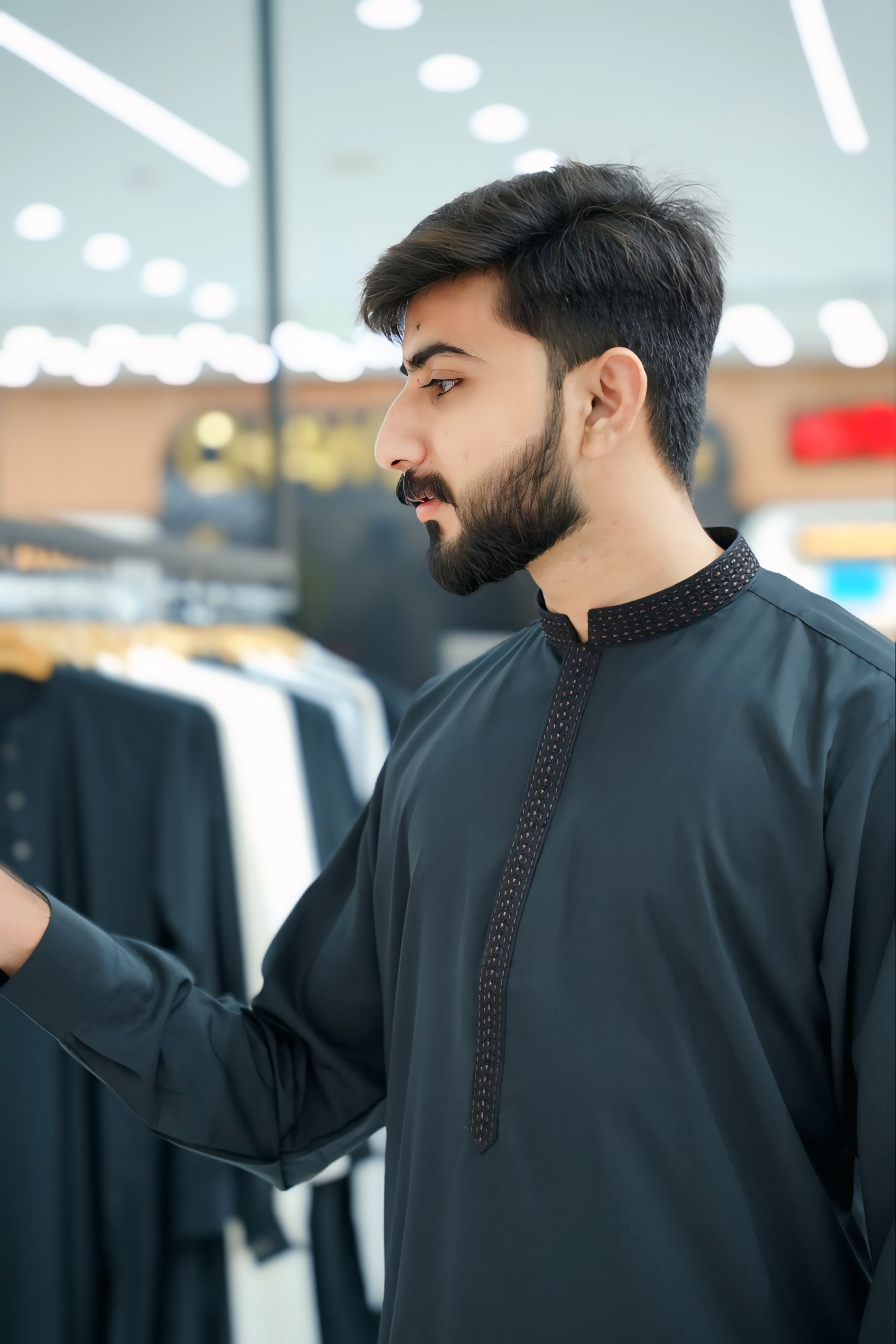 Prime Black Wash & Wear Embroidery Stitched Suit