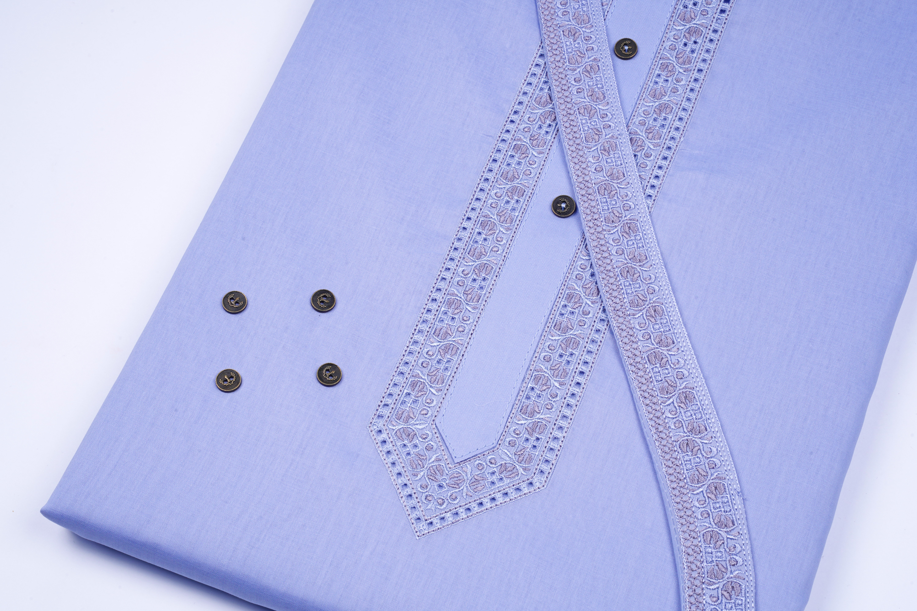 SHAH JAHAN LAWN COTTON EMB GALA BAN (D # 912) - Chawla Fabrics
