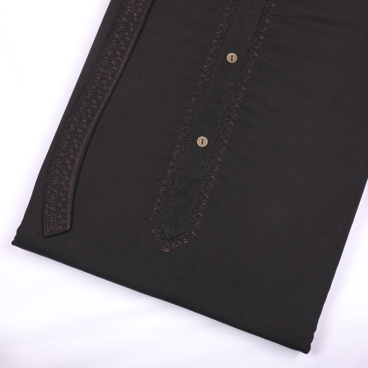 Alpine Black Wash & Wear Embroidery Suit - Chawla Fabrics