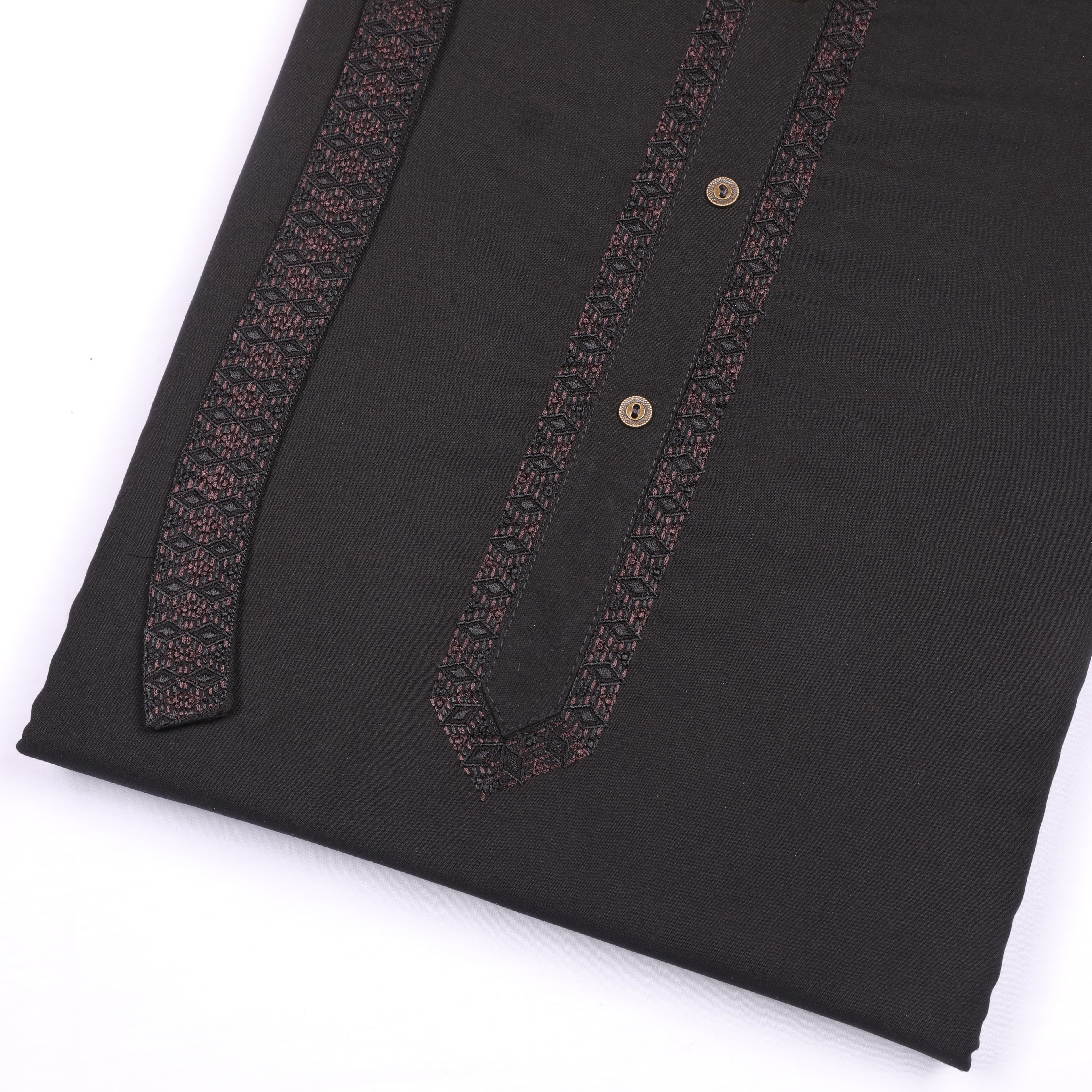 Alpine Black Wash & Wear Embroidery Suit - Chawla Fabrics