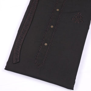 Alpine Black Wash & Wear Embroidery Suit - Chawla Fabrics