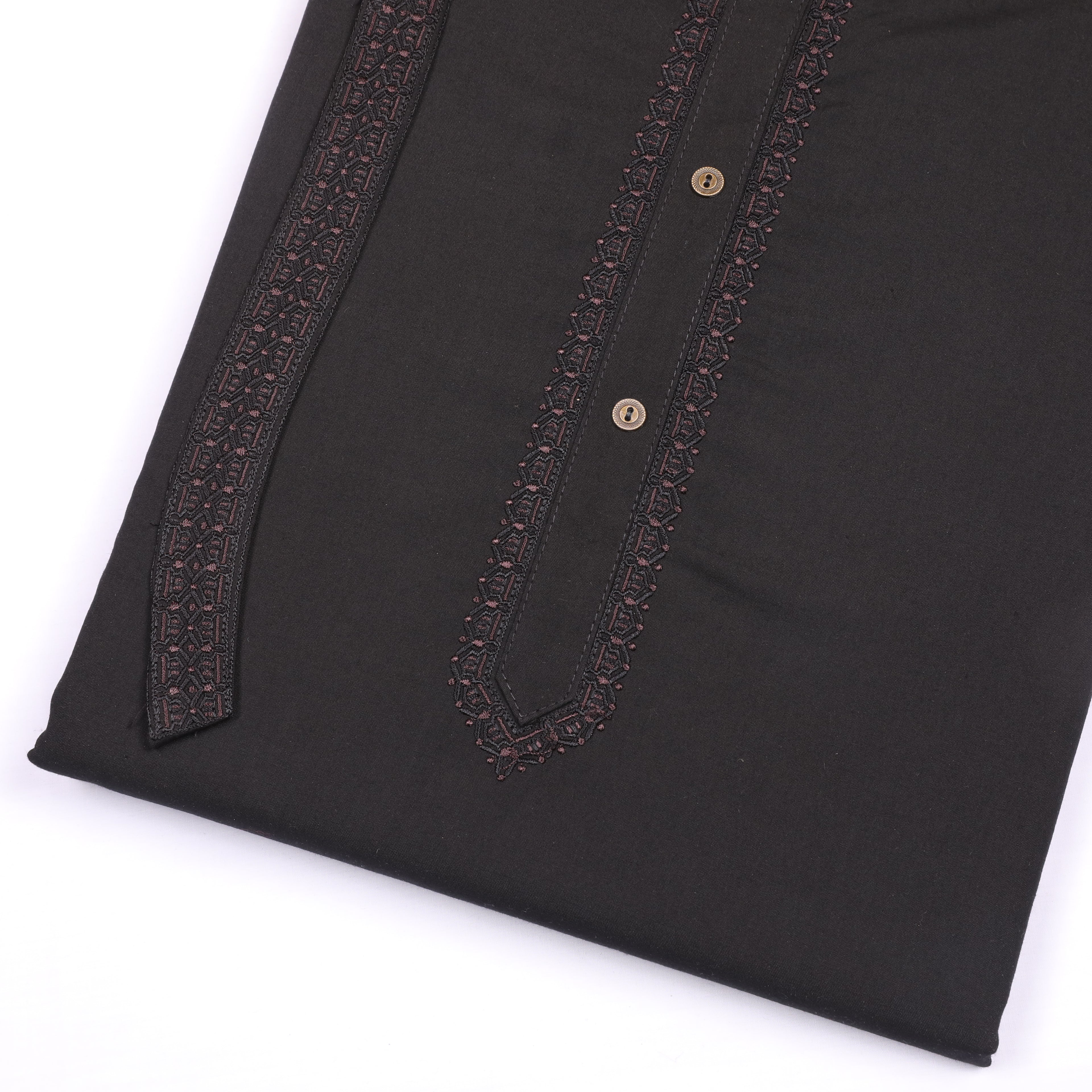 Alpine Black Wash & Wear Embroidery Suit - Chawla Fabrics