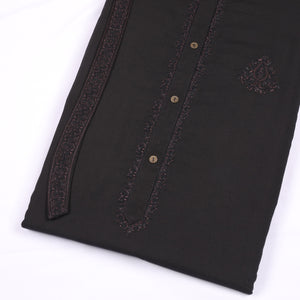 Alpine Black Wash & Wear Embroidery Suit - Chawla Fabrics