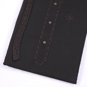 Alpine Black Wash & Wear Embroidery Suit - Chawla Fabrics