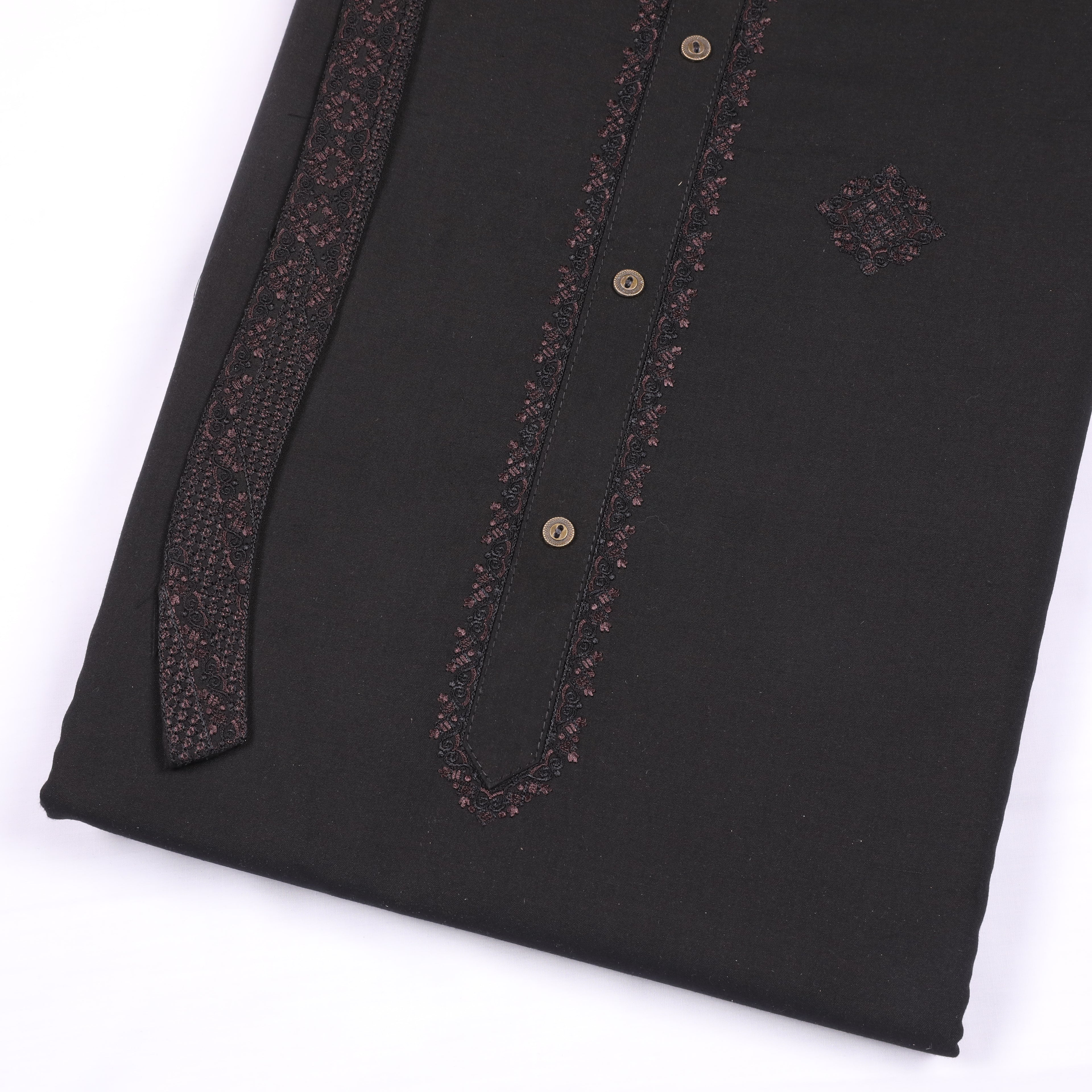 Alpine Black Wash & Wear Embroidery Suit - Chawla Fabrics