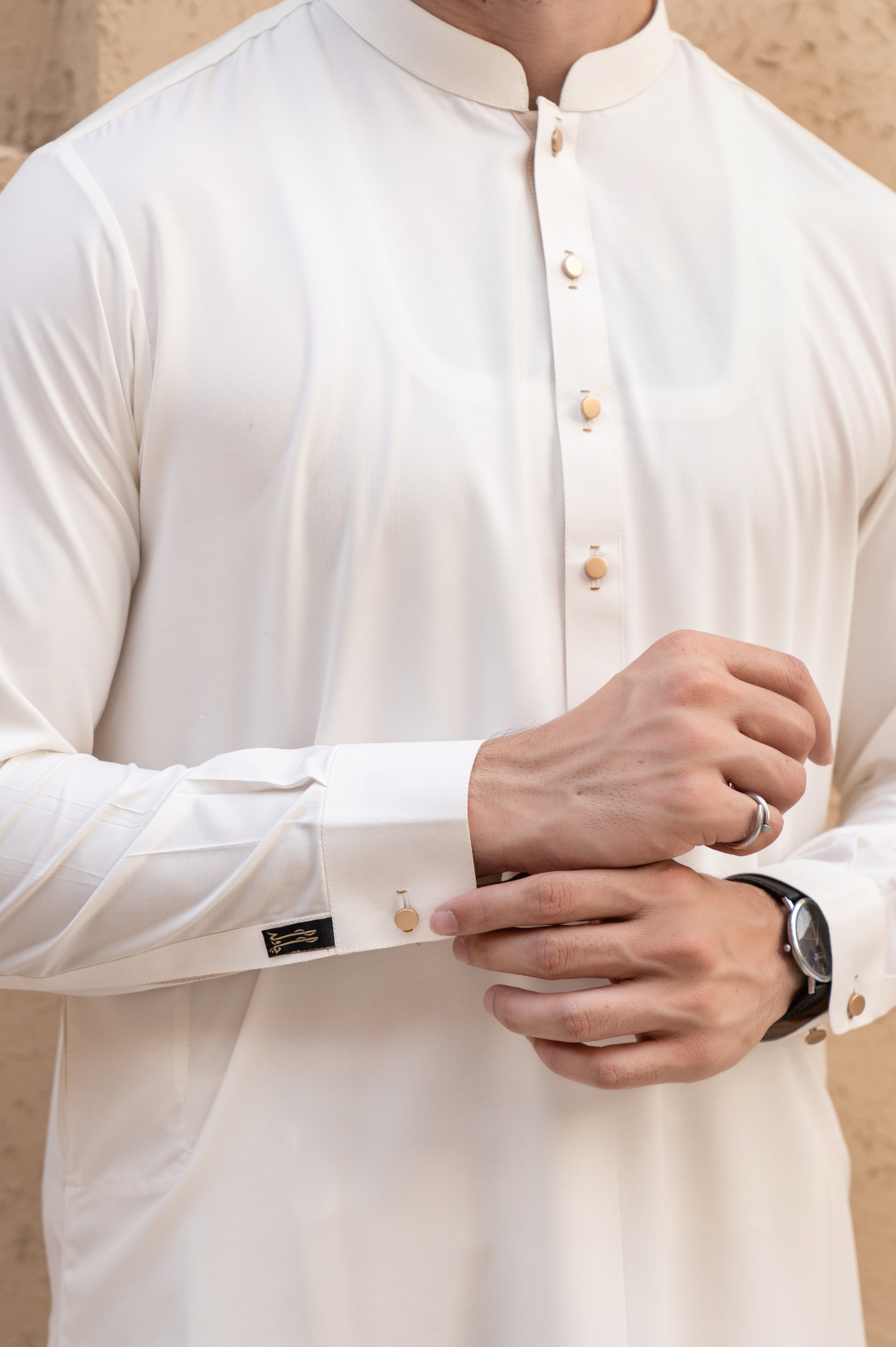 Prime Wash & Wear Plain Stitched Suit – Off-White