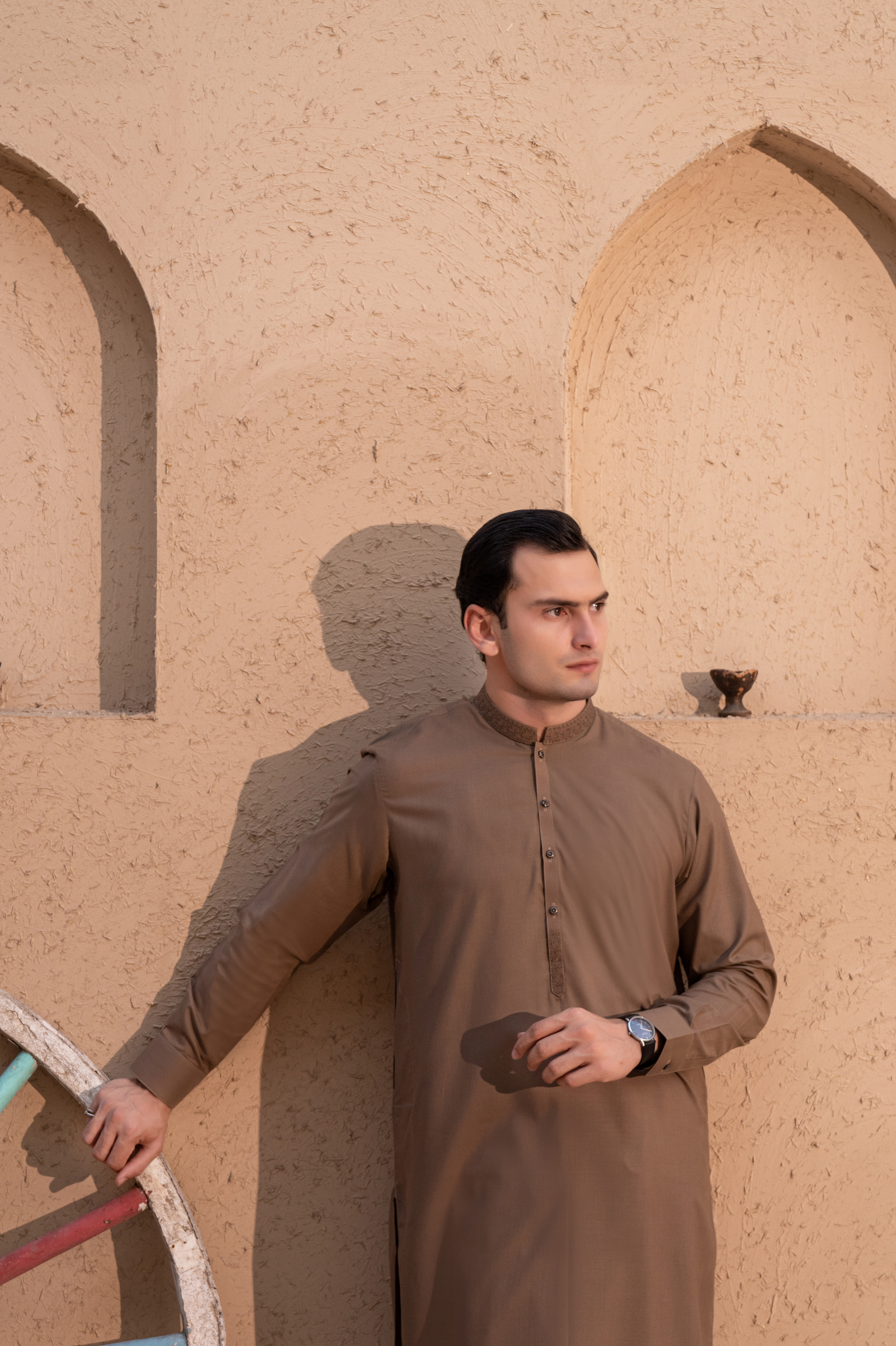 Prime Wash & Wear Embroidered Stitched Suit – Toffee Brown