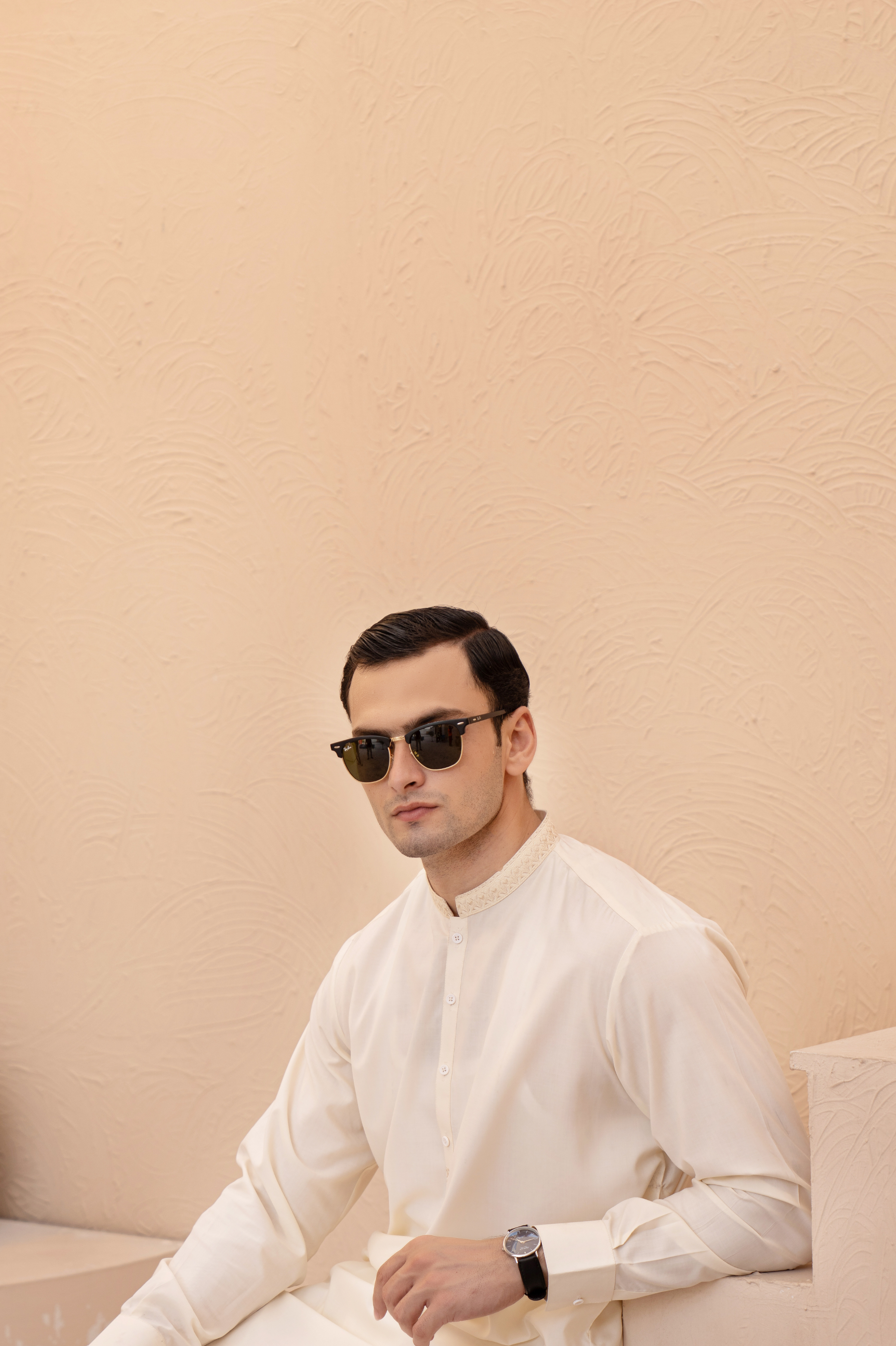 Prime Wash & Wear Embroidered Stitched Suit – Cream