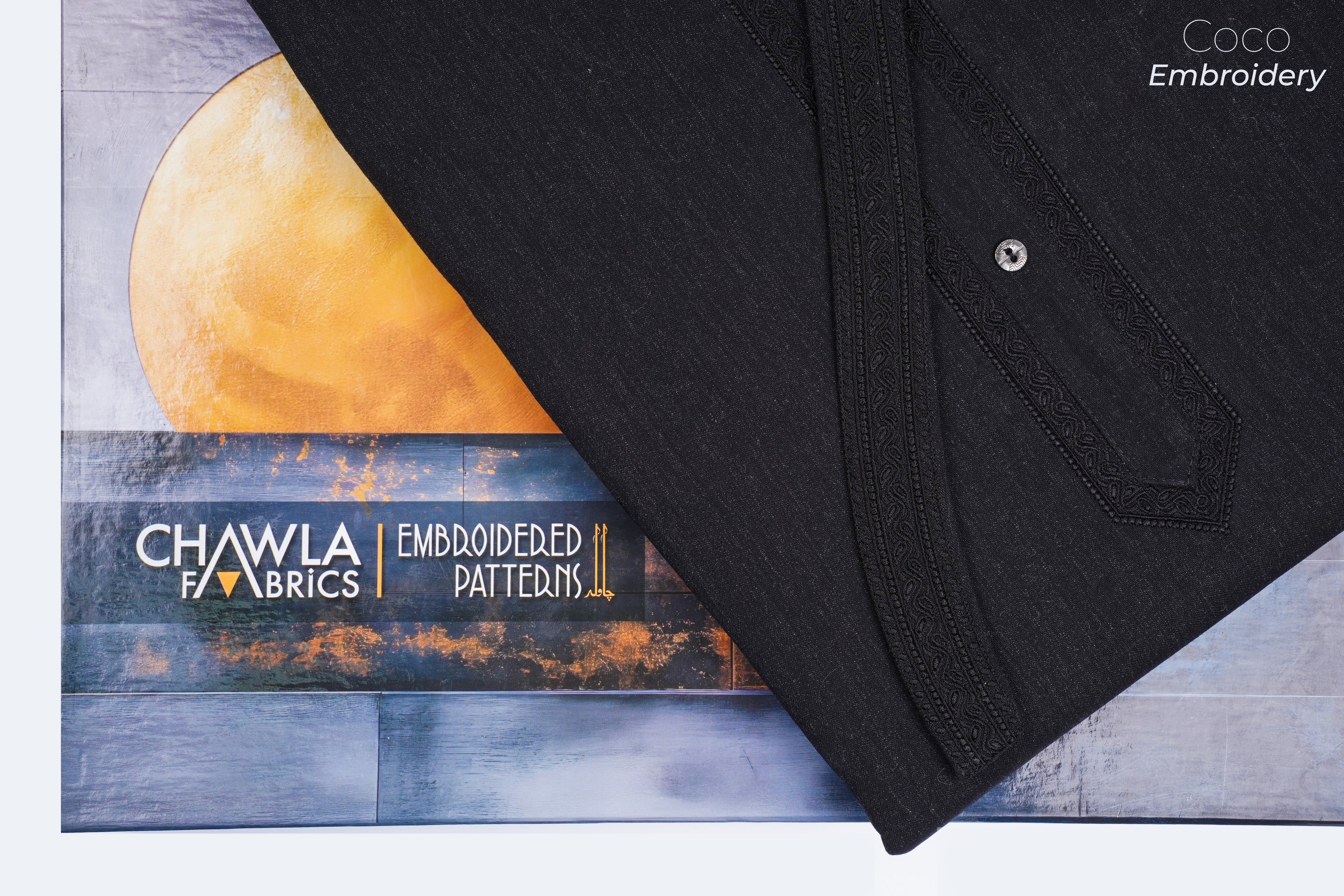 Coco Black & Blue - Chawla Fabrics
