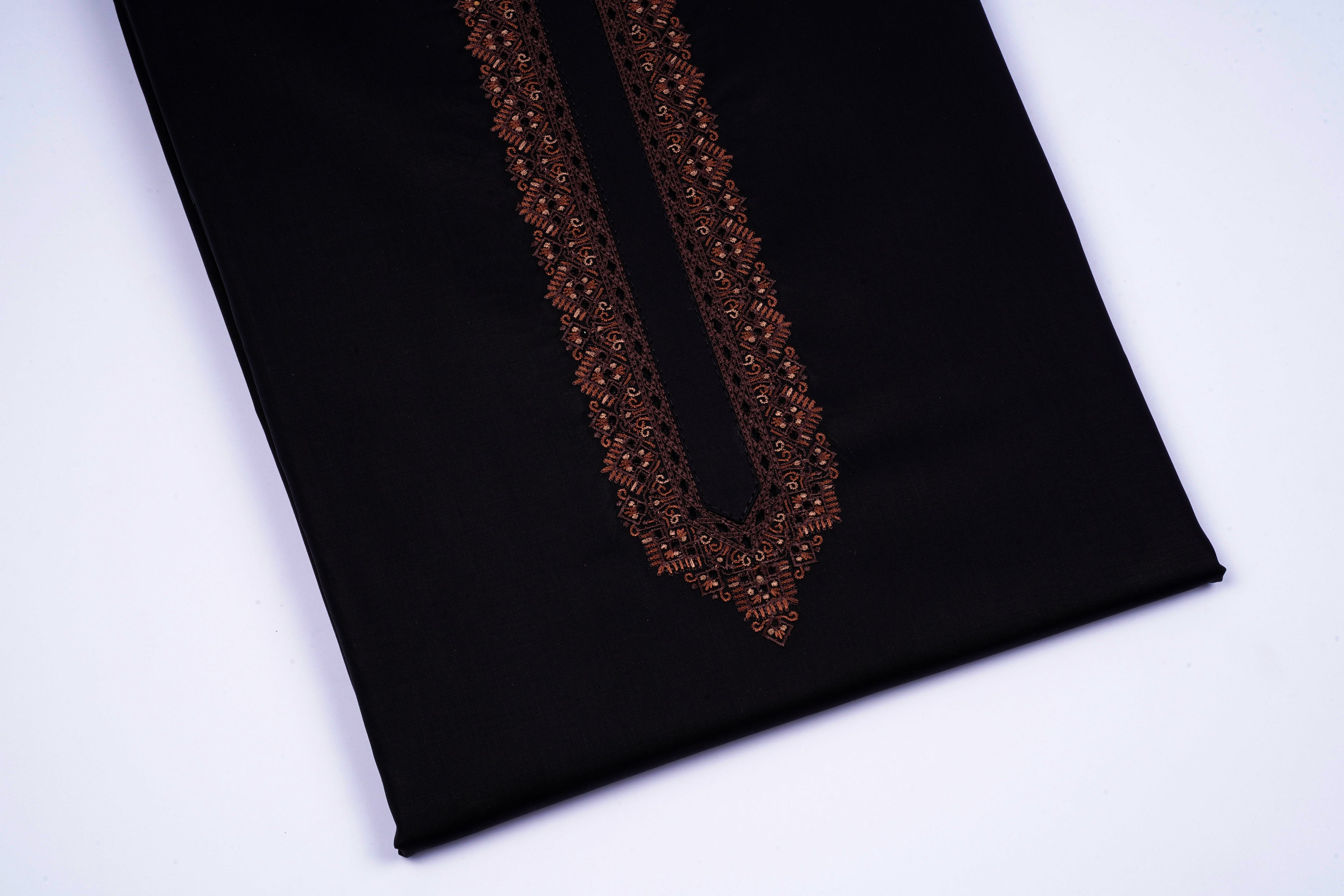 Pioneer Black Cotton Embroidery - Chawla Fabrics