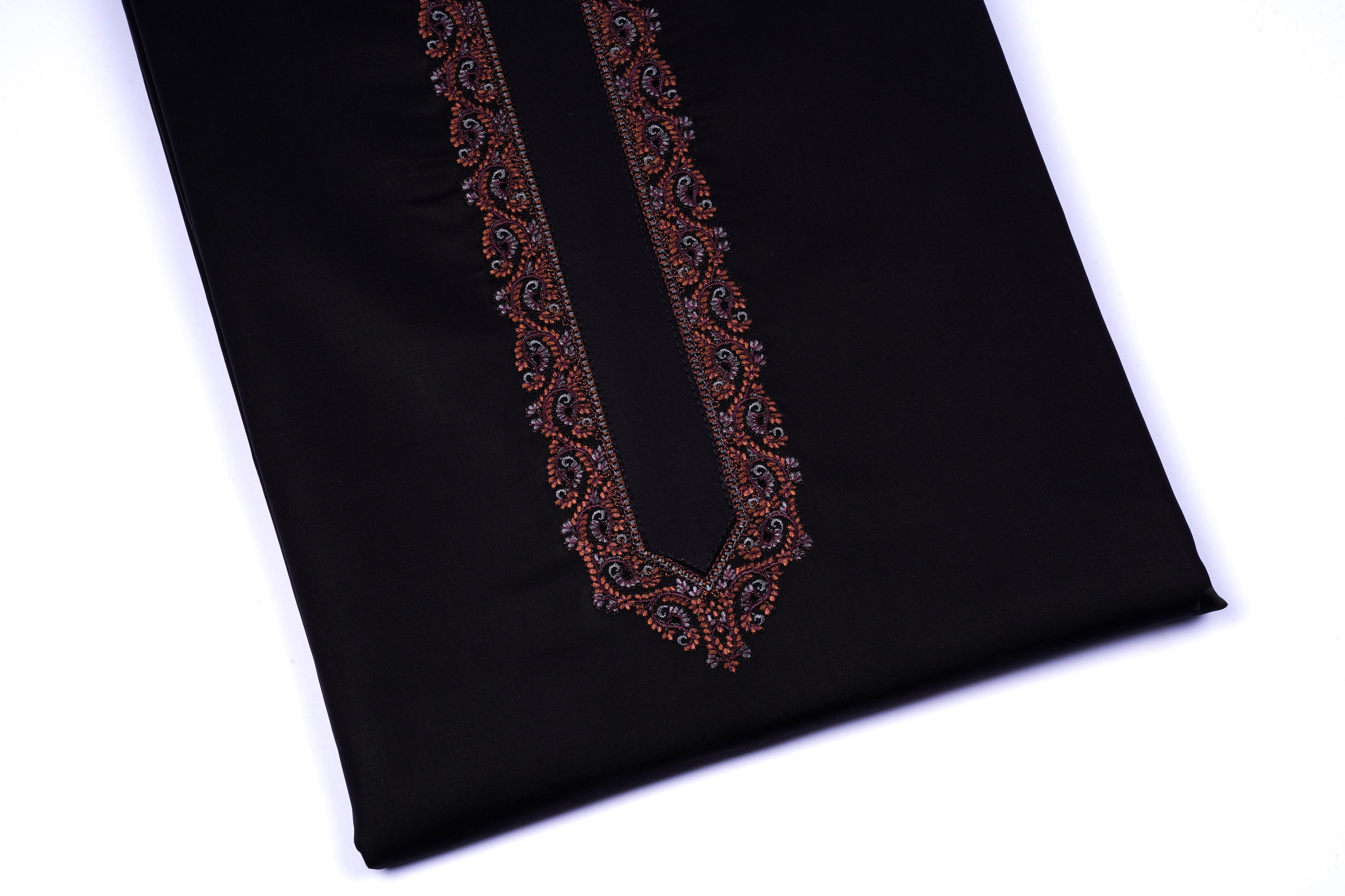 Pioneer Black Cotton Embroidery - Chawla Fabrics