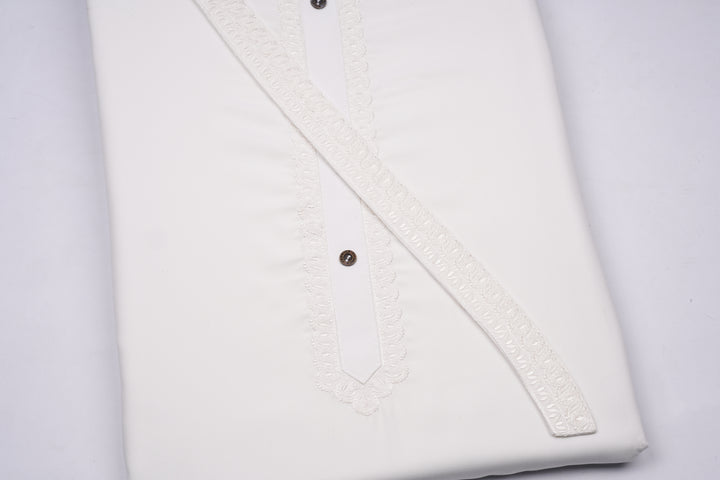 GMC Wash & Wear Embroidery Suit (Off-White)