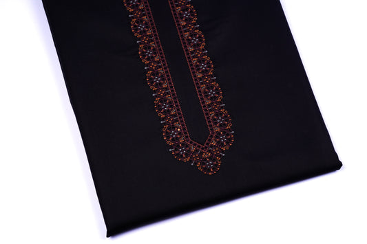 Pioneer Black Cotton Embroidery - Chawla Fabrics