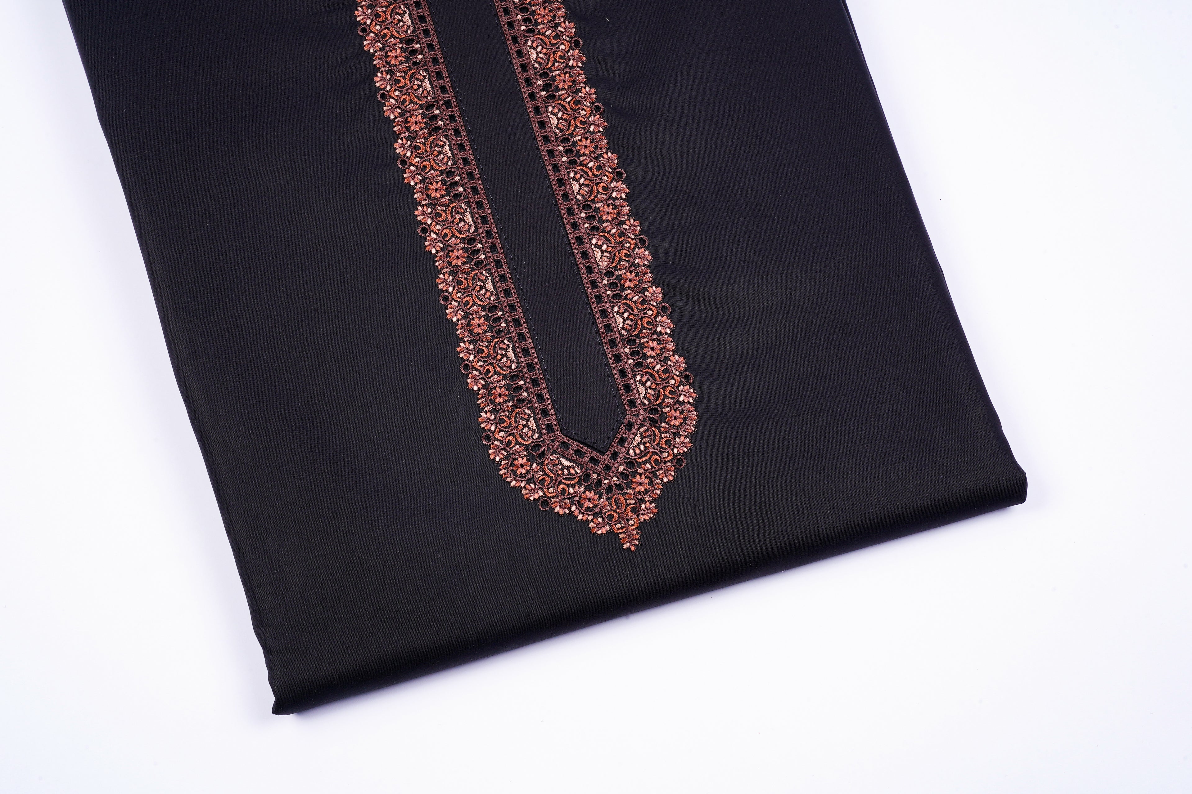 Pioneer Black Cotton Embroidery - Chawla Fabrics
